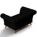 Sofá 2 Lugares Para Sala de Estar Império 150 cm D02 Veludo Preto C-300 - Lyam Decor