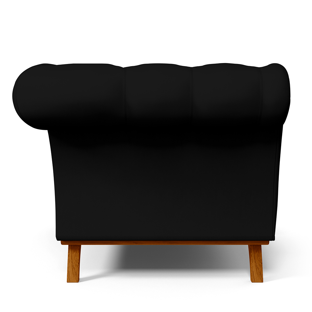 Sofá 2 Lugares Para Sala de Estar Império 150 cm D02 Veludo Preto C-300 - Lyam Decor