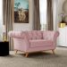 Sofá 2 Lugares Para Sala de Estar Império 150 cm D02 Veludo Rosê B-305 - Lyam Decor