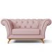 Sofá 2 Lugares Para Sala de Estar Império 150 cm D02 Veludo Rosê B-305 - Lyam Decor