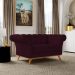 Sofá 2 Lugares Para Sala de Estar Império 150 cm D02 Veludo Roxo Grape C-292 - Lyam Decor