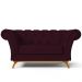 Sofá 2 Lugares Para Sala de Estar Império 150 cm D02 Veludo Roxo Grape C-292 - Lyam Decor
