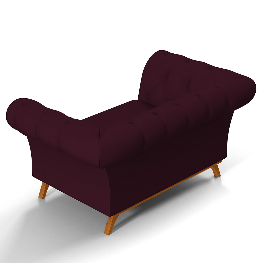 Sofá 2 Lugares Para Sala de Estar Império 150 cm D02 Veludo Roxo Grape C-292 - Lyam Decor