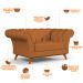 Sofá 2 Lugares Para Sala de Estar Império 150 cm D02 Veludo Telha C-262 - Lyam Decor