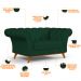 Sofá 2 Lugares Para Sala de Estar Império 150 cm D02 Veludo Verde Musgo C-303 - Lyam Decor