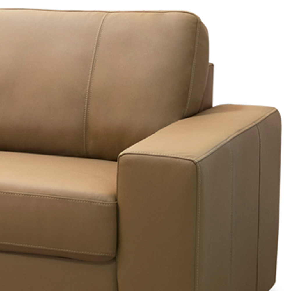 Sofá 2 Lugares Para Sala de Estar Living 150cm Aurora L06 Couro Marrom Claro - Lyam Decor