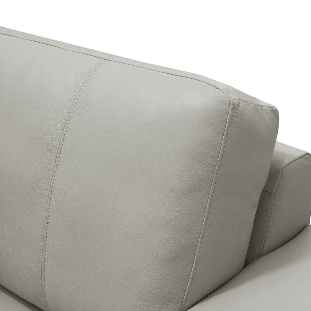 Sofá 2 Lugares Para Sala de Estar Living 150cm Aurora L06 Couro Pérola - Lyam Decor