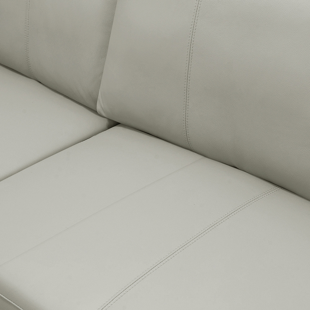 Sofá 2 Lugares Para Sala de Estar Living 150cm Aurora L06 Couro Pérola - Lyam Decor