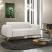 Sofá 2 Lugares Para Sala de Estar Molino 150 cm D02 Pés D'Ouro Corano Branco C-12 - Lyam Decor