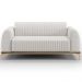 Sofá 2 Lugares Para Sala de Estar Molino 150 cm D02 Pés D'Ouro Corano Branco C-12 - Lyam Decor