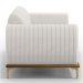 Sofá 2 Lugares Para Sala de Estar Molino 150 cm D02 Pés D'Ouro Corano Branco C-12 - Lyam Decor