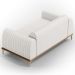 Sofá 2 Lugares Para Sala de Estar Molino 150 cm D02 Pés D'Ouro Corano Branco C-12 - Lyam Decor
