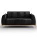 Sofá 2 Lugares Para Sala de Estar Molino 150 cm D02 Pés D'Ouro Couríssimo Preto B-159 - Lyam Decor