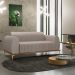 Sofá 2 Lugares Para Sala de Estar Molino 150 cm D02 Pés D'Ouro Linho Bege C-107 - Lyam Decor