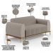 Sofá 2 Lugares Para Sala de Estar Molino 150 cm D02 Pés D'Ouro Linho Bege C-107 - Lyam Decor