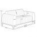 Sofá 2 Lugares Para Sala de Estar Molino 150 cm D02 Pés D'Ouro Linho Bege C-107 - Lyam Decor