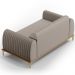 Sofá 2 Lugares Para Sala de Estar Molino 150 cm D02 Pés D'Ouro Linho Bege C-107 - Lyam Decor