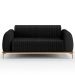 Sofá 2 Lugares Para Sala de Estar Molino 150 cm D02 Pés D'Ouro Linho Chumbo D-465 - Lyam Decor