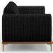 Sofá 2 Lugares Para Sala de Estar Molino 150 cm D02 Pés D'Ouro Linho Chumbo D-465 - Lyam Decor