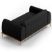 Sofá 2 Lugares Para Sala de Estar Molino 150 cm D02 Pés D'Ouro Linho Chumbo D-465 - Lyam Decor