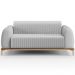 Sofá 2 Lugares Para Sala de Estar Molino 150 cm D02 Pés D'Ouro Linho Cinza D-315 - Lyam Decor