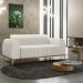 Sofá 2 Lugares Para Sala de Estar Molino 150 cm D02 Pés D'Ouro Linho Cru C-443 - Lyam Decor