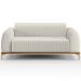 Sofá 2 Lugares Para Sala de Estar Molino 150 cm D02 Pés D'Ouro Linho Cru C-443 - Lyam Decor
