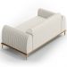 Sofá 2 Lugares Para Sala de Estar Molino 150 cm D02 Pés D'Ouro Linho Cru C-443 - Lyam Decor