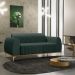 Sofá 2 Lugares Para Sala de Estar Molino 150 cm D02 Pés D'Ouro Linho Verde Musgo C-117 - Lyam Decor