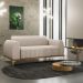 Sofá 2 Lugares Para Sala de Estar Molino 150 cm D02 Pés D'Ouro Veludo Bege C-309 - Lyam Decor