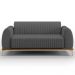Sofá 2 Lugares Para Sala de Estar Molino 150 cm D02 Pés D'Ouro Veludo Cinza C-317 - Lyam Decor