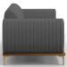 Sofá 2 Lugares Para Sala de Estar Molino 150 cm D02 Pés D'Ouro Veludo Cinza C-317 - Lyam Decor