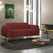 Sofá 2 Lugares Para Sala de Estar Molino 150 cm D02 Pés D'Ouro Veludo Marsala C-278 - Lyam Decor