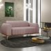 Sofá 2 Lugares Para Sala de Estar Molino 150 cm D02 Pés D'Ouro Veludo Rosê C-305 - Lyam Decor