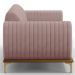 Sofá 2 Lugares Para Sala de Estar Molino 150 cm D02 Pés D'Ouro Veludo Rosê C-305 - Lyam Decor