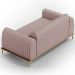 Sofá 2 Lugares Para Sala de Estar Molino 150 cm D02 Pés D'Ouro Veludo Rosê C-305 - Lyam Decor
