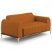 Sofá 2 Lugares Para Sala de Estar Molino 150 cm D02 Pés D'Ouro Veludo Telha C-262 - Lyam Decor