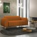 Sofá 2 Lugares Para Sala de Estar Molino 150 cm D02 Pés D'Ouro Veludo Telha C-262 - Lyam Decor