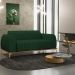 Sofá 2 Lugares Para Sala de Estar Molino 150 cm D02 Pés D'Ouro Veludo Verde Musgo C-303 - Lyam Decor