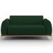 Sofá 2 Lugares Para Sala de Estar Molino 150 cm D02 Pés D'Ouro Veludo Verde Musgo C-303 - Lyam Decor