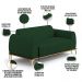 Sofá 2 Lugares Para Sala de Estar Molino 150 cm D02 Pés D'Ouro Veludo Verde Musgo C-303 - Lyam Decor