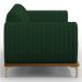 Sofá 2 Lugares Para Sala de Estar Molino 150 cm D02 Pés D'Ouro Veludo Verde Musgo C-303 - Lyam Decor