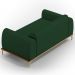 Sofá 2 Lugares Para Sala de Estar Molino 150 cm D02 Pés D'Ouro Veludo Verde Musgo C-303 - Lyam Decor