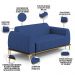 Sofá 2 Lugares Para Sala de Estar Molino 150cm D02 Pés D'Ouro Veludo Azul Marinho C-304 - Lyam Decor