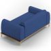Sofá 2 Lugares Para Sala de Estar Molino 150cm D02 Pés D'Ouro Veludo Azul Marinho C-304 - Lyam Decor