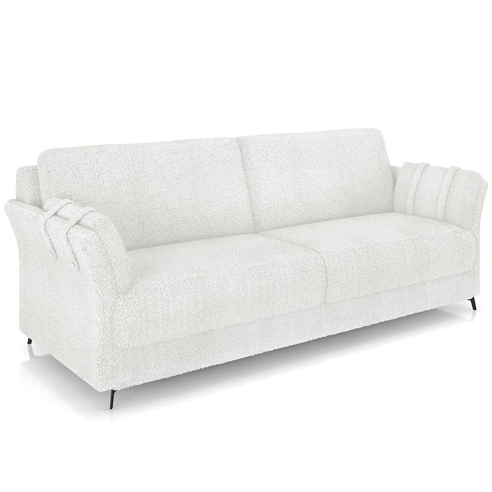 Sofá 2 Lugares Sala de Estar Living 164cm Álamo M03 Bouclê Branco - Lyam Decor