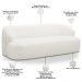 Sofá 3 Lugares Curvo Orgânico Para Sala Living 180cm Barolo L06 Bouclê Branco - Lyam Decor