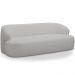 Sofá 3 Lugares Curvo Orgânico Para Sala Living 180cm Barolo L06 Bouclê Cinza - Lyam Decor