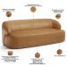 Sofá 3 Lugares Curvo Orgânico Para Sala Living 180cm Barolo L06 Couríssimo Camel - Lyam Decor