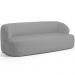 Sofá 3 Lugares Curvo Orgânico Para Sala Living 180cm Barolo L06 Linho Cinza - Lyam Decor